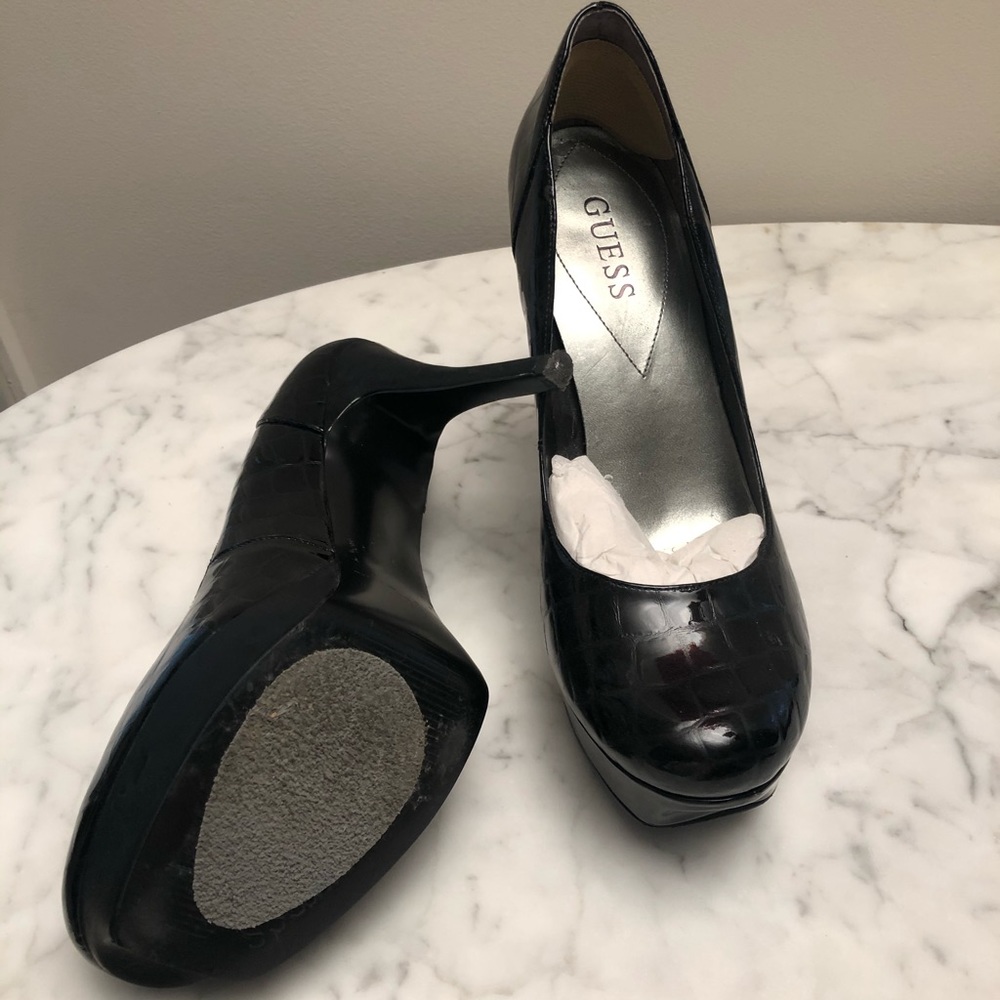 guess black platform high heels